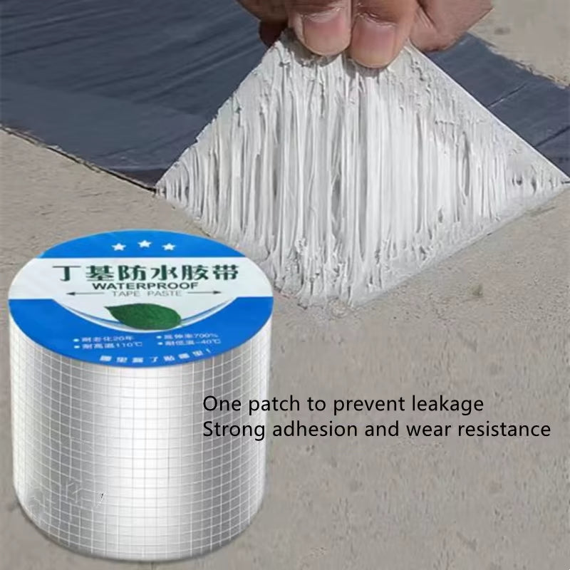 Waterproof Tape High Temperature Resistant Aluminum Foil Butyl Tape Pool Wall Crack Air Pipe Repair Sealing Self-Adhesive Tape