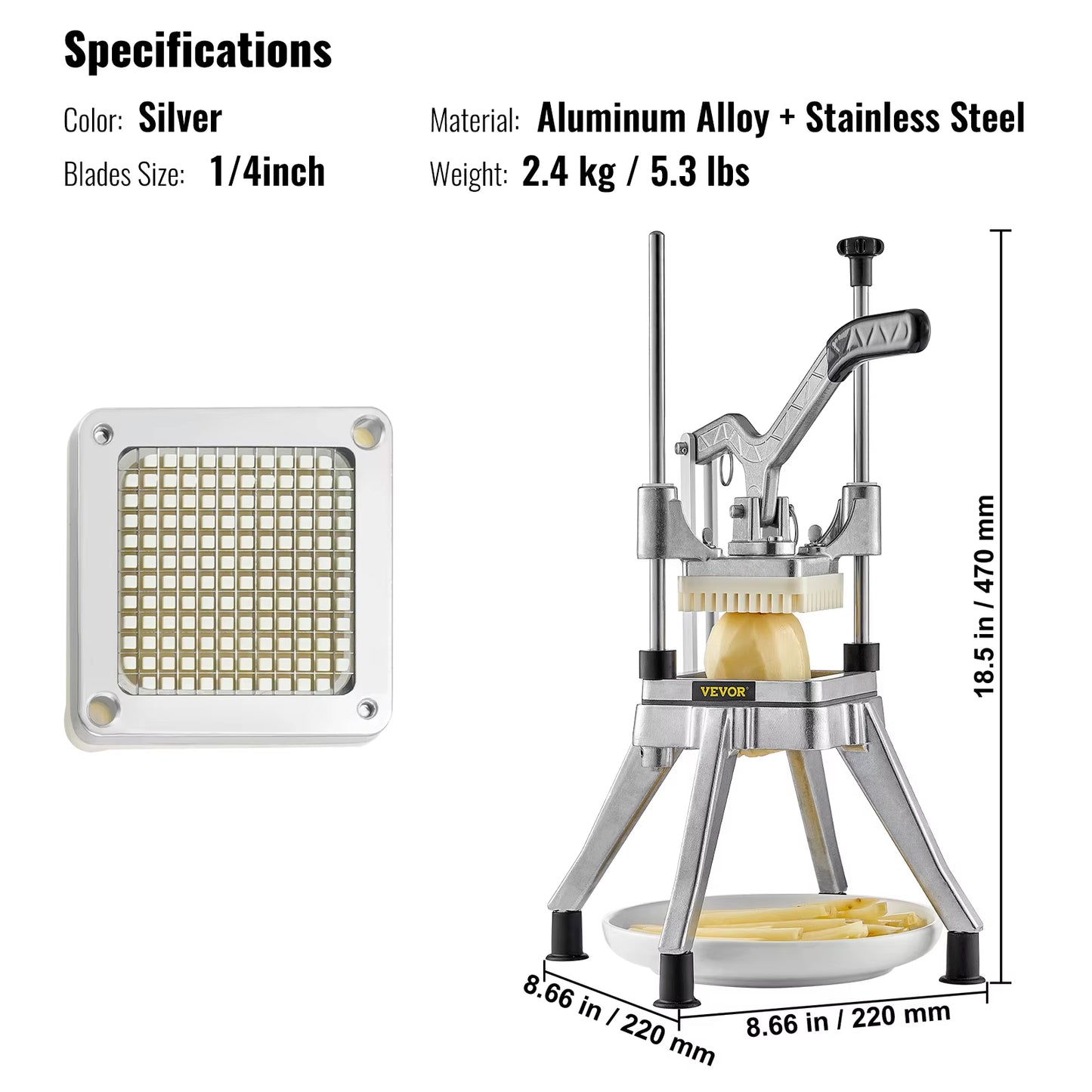 Succebuy Commercial Vegetable Fruit Heavy Duty Professional Food Dicer Kattex French Fry Cutter Onion Slicer Stainless Steel