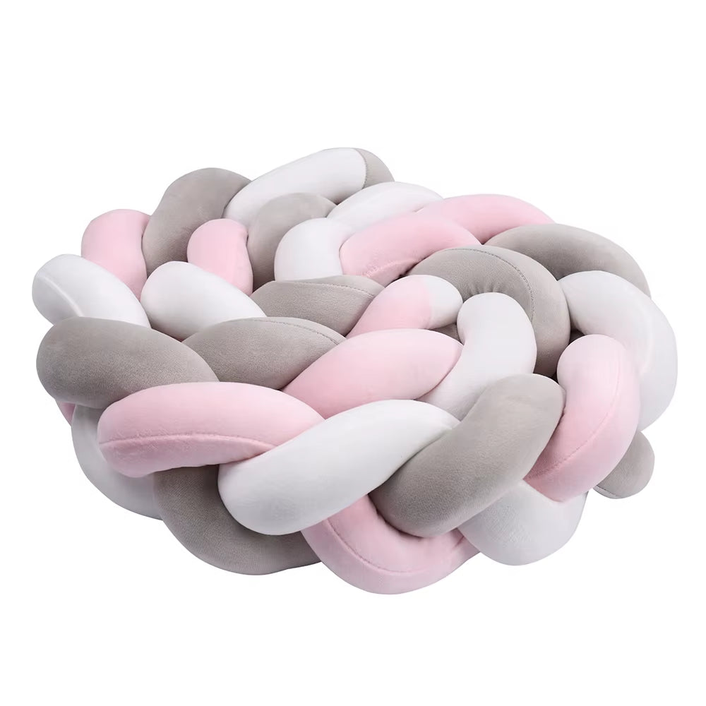 1-4M Baby Bumper Bed Braid Knot Pillow Cushion Bumper for Infant Crib Protector Cot Bumper Room Decor Crib Bedding Braid Set