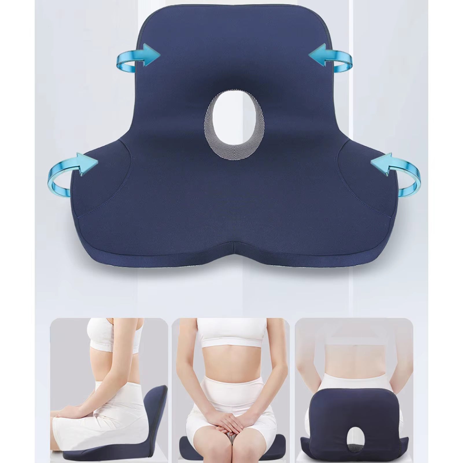Car Seat Cushion L-Shaped Chair Seat Cushion Ergonomic Lumbar Support Memory Foam Car Seat Pad for Relief Travel Office