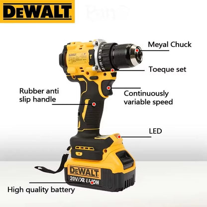 Lithium Battery 20V Rechargeable Brushless Compact Electric Screwdriver Hand Drill Impact Drill DCD805