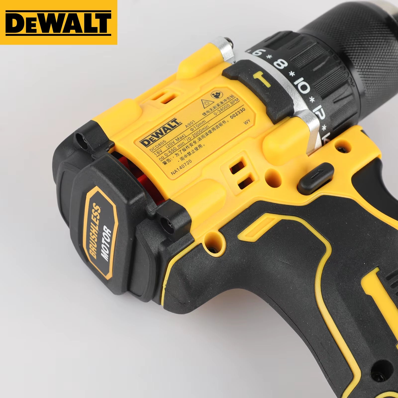 Lithium Battery 20V Rechargeable Brushless Compact Electric Screwdriver Hand Drill Impact Drill DCD805