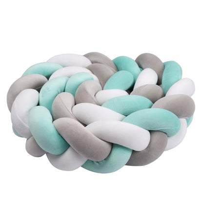 1-4M Baby Bumper Bed Braid Knot Pillow Cushion Bumper for Infant Crib Protector Cot Bumper Room Decor Crib Bedding Braid Set