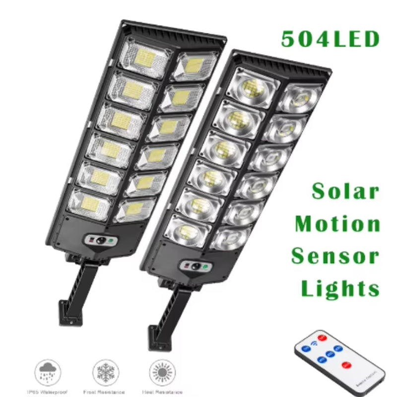 504 Led Powerful Lampe Solaire Outdoor Motion Sensor External Waterproof 12000 Lumen Solar Street Light