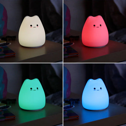 Lampara Nocturna De Mesa LED Infantil Quitamiedos Y Recargable "Cat"